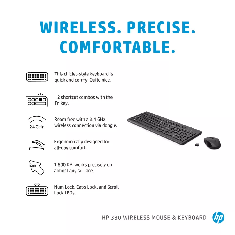 HP 330 juhtmevaba hiire ja klaviatuuri komplekt