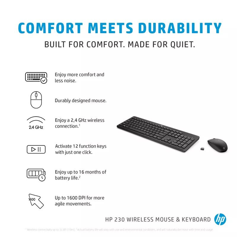 HP 230 juhtmevaba hiire ja klaviatuuri komplekt