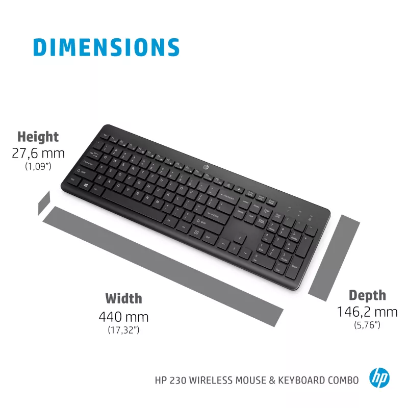 HP 230 juhtmevaba hiire ja klaviatuuri komplekt