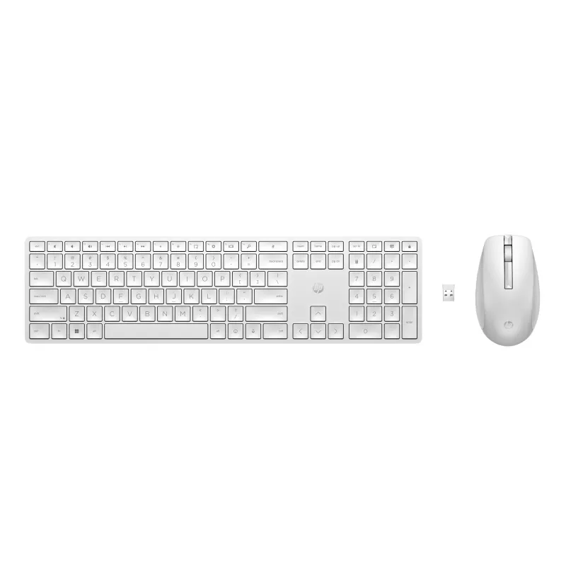 HP 650 Wireless klaviatuur and hiir Combo Full-size Membrane Valge