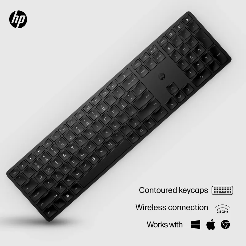 HP 450 programmeeritav traadita klaviatuur, täissuuruses, RF-juhtmevaba, USB, must