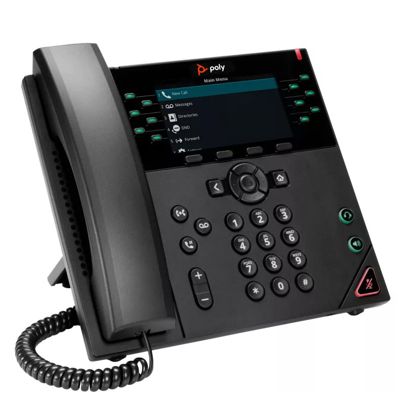HP Poly VVX 450 12-liiniline IP-telefon ja PoE-toega, IP-telefon, must, juhtmega telefonitoru, 12 liini, LCD, 10,9 cm (4,3 tolli)