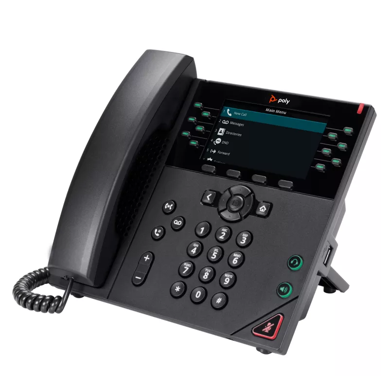 HP Poly VVX 450 12-liiniline IP-telefon ja PoE-toega, IP-telefon, must, juhtmega telefonitoru, 12 liini, LCD, 10,9 cm (4,3 tolli)