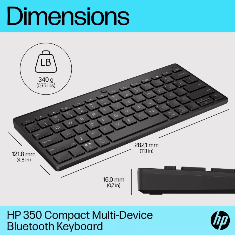 HP 350 Compact Multi-Device Bluetooth klaviatuur