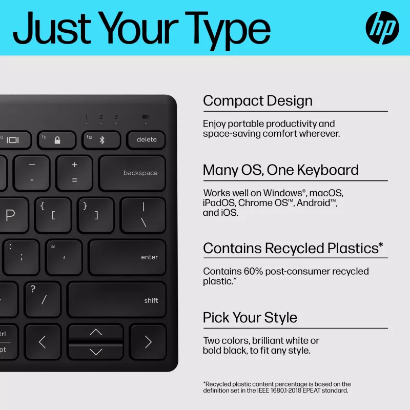 HP 350 Compact Multi-Device Bluetooth klaviatuur