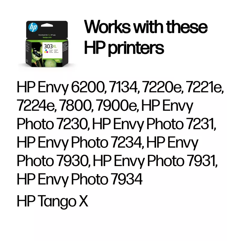 HP 303XL suure saagisega kolmevärviline originaaltindikassett, tsüaan, magenta, kollane, 1 tk, 415 lehekülge