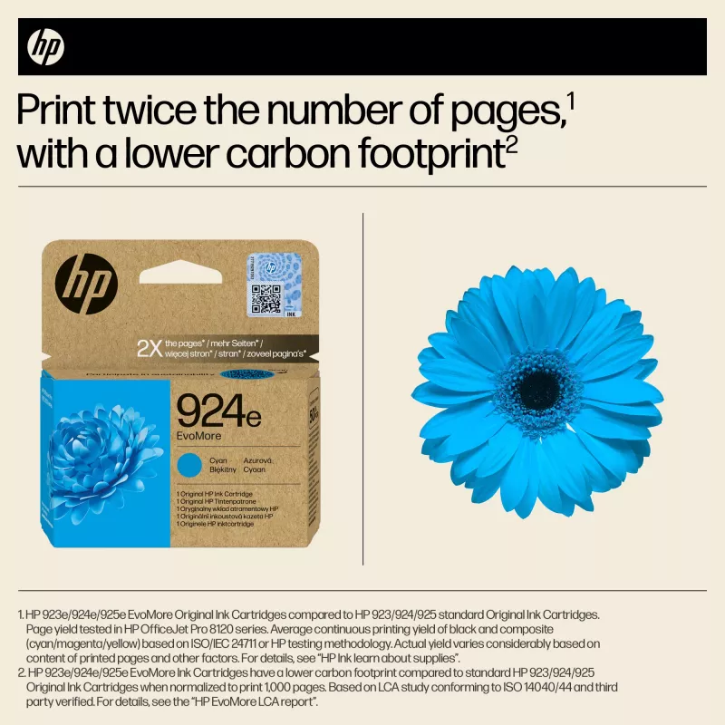 Tindikassett HP 924e EvoMore tsüaan (originaal, suure XL-tootlikkusega, 1 tk)