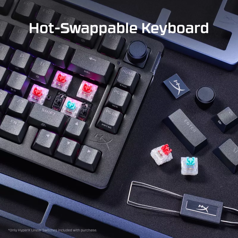 Mänguklaviatuur Kingston HP HyperX Alloy Rise mudel 7G7A3AA#ABD — kompaktne juhtmega mehaaniline klaviatuur EAN 0