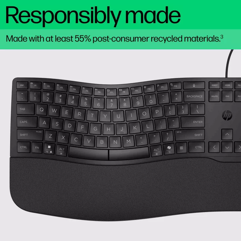 HP 480 Comfort juhtmega klaviatuur täissuuruses USB must 1,5 m