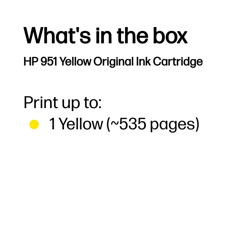 HP 951 kollane originaaltindikassett, kollane, 1 tk, 535 lehekülge