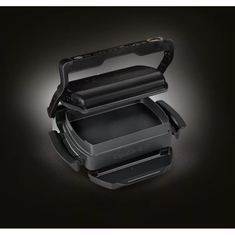 Kontaktgrill Tefal GC7148 — 2000W, roostevabast terasest korpus, ristkülikukujuline, reguleeritav termostaat, rest-pealispind, 365×365×175 mm