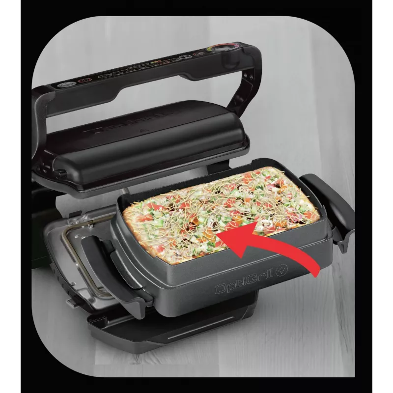 Kontaktgrill Tefal GC7148 — 2000W, roostevabast terasest korpus, ristkülikukujuline, reguleeritav termostaat, rest-pealispind, 365×365×175 mm