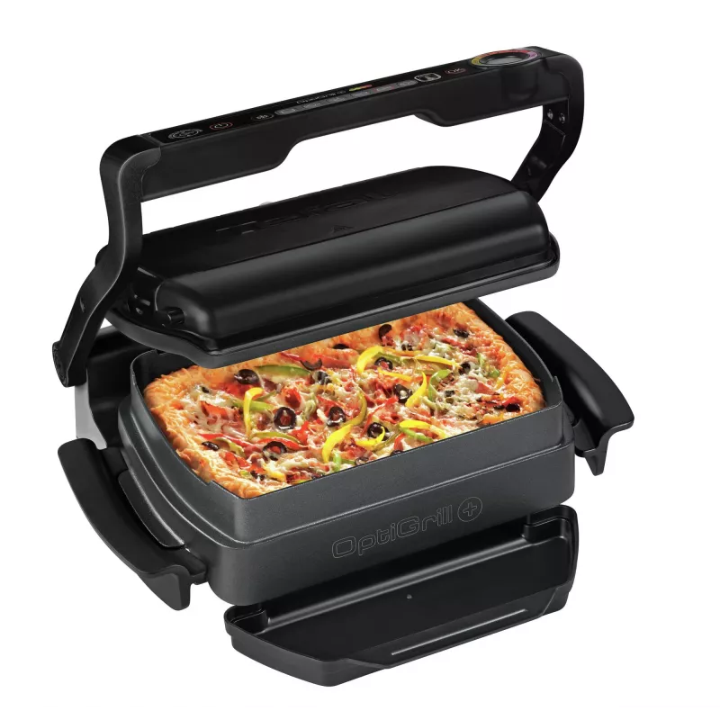 Kontaktgrill Tefal GC7148 — 2000W, roostevabast terasest korpus, ristkülikukujuline, reguleeritav termostaat, rest-pealispind, 365×365×175 mm