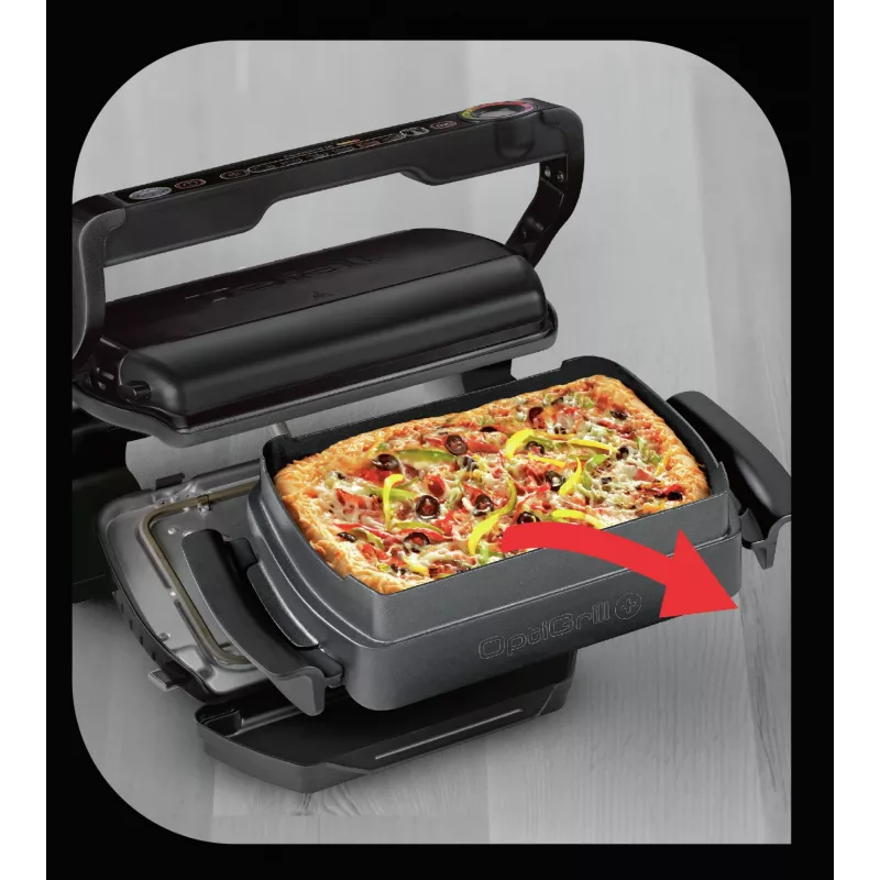 Kontaktgrill Tefal GC7148 — 2000W, roostevabast terasest korpus, ristkülikukujuline, reguleeritav termostaat, rest-pealispind, 365×365×175 mm