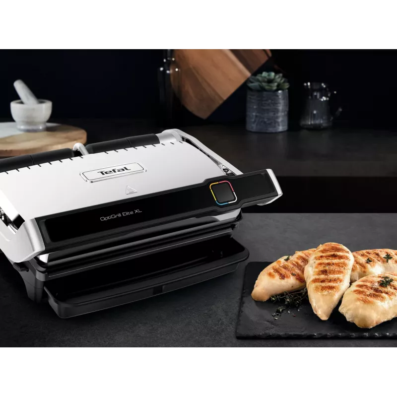 Kontaktgrill Tefal OptiGrill Elite XL GC760D — roostevaba teras, 800 cm² pind, 2200 W