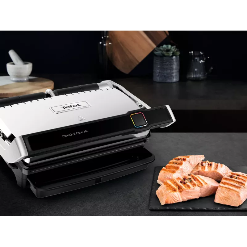 Kontaktgrill Tefal OptiGrill Elite XL GC760D — roostevaba teras, 800 cm² pind, 2200 W
