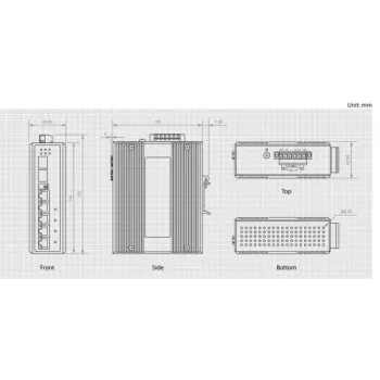 LevelOne 6-pordine Gigabit-tööstuslüliti, 1 x SFP, 1 x SFP/RJ45 Combo, -40 °C kuni 75 °C, DIN-liist