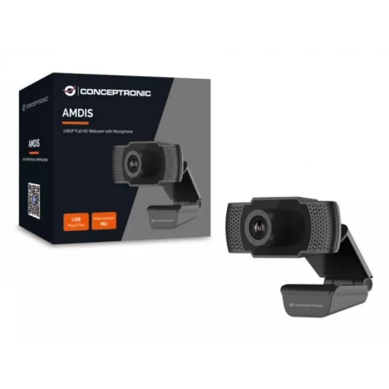 Conceptronic AMDIS 1080P Full HD veebikaamera mikrofoniga, 2 MP, 1920 x 1080 pikslit, Full HD, 30 kaadrit/s, 1280x720@30 kaadrit/s, 1920x1080@30 kaadrit/s, M-JPEG, YUV