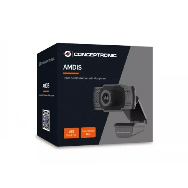 Conceptronic AMDIS 1080P Full HD veebikaamera mikrofoniga, 2 MP, 1920 x 1080 pikslit, Full HD, 30 kaadrit/s, 1280x720@30 kaadrit/s, 1920x1080@30 kaadrit/s, M-JPEG, YUV