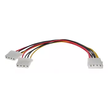 InLine sisemine toite Y-kaabel 1x 5.25-tolline Molex / 2x 5.25-tollist Molexi 0.20 m