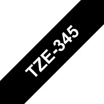 Lamineeritud lint Brother TZe345 18mm Valge mustal