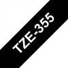 Sildilint Brother TZe355 24 mm valge mustal taustal