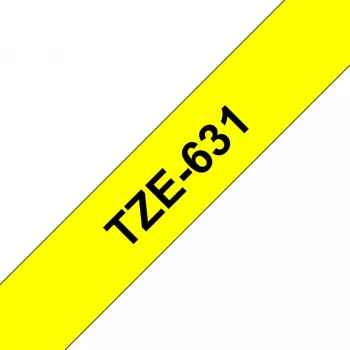 Märgistuslint Brother TZe-631 (TZe) 12 mm x 8 m, must kollasel