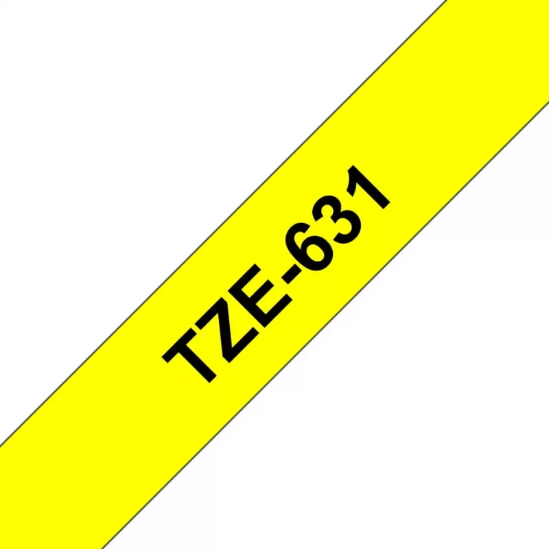 Märgistuslint Brother TZe-631 (TZe) 12 mm x 8 m, must kollasel