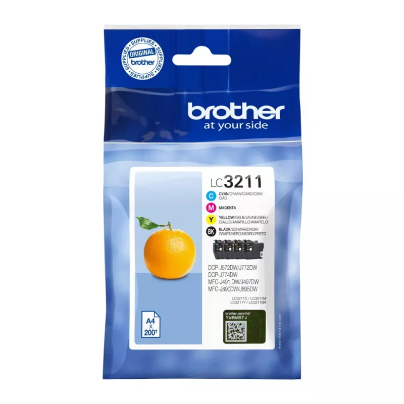 Kassett Brother LC3211VALDR must, tsüaan, magenta ja kollane