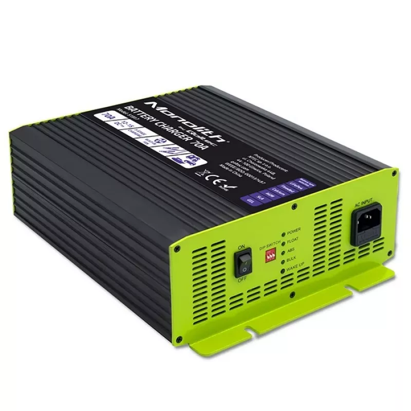 Akulaadija QOLTEC 51917 LiFePO4/AGM/GEL/SLA akudele, 70 A väljund