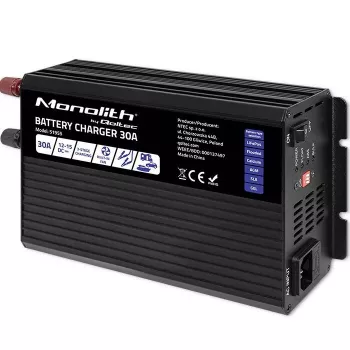 Akulaadija QOLTEC 51955 — 30A 12V LiFePO4, AGM, GEL, SLA akudele