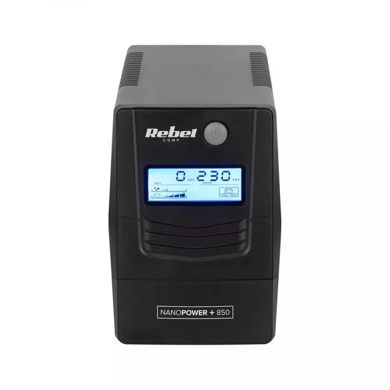 Rebel Nanopower Plus 850 UPS | Võrguühenduseta | Sinusoidne | 850VA | 480W | LCD | USB