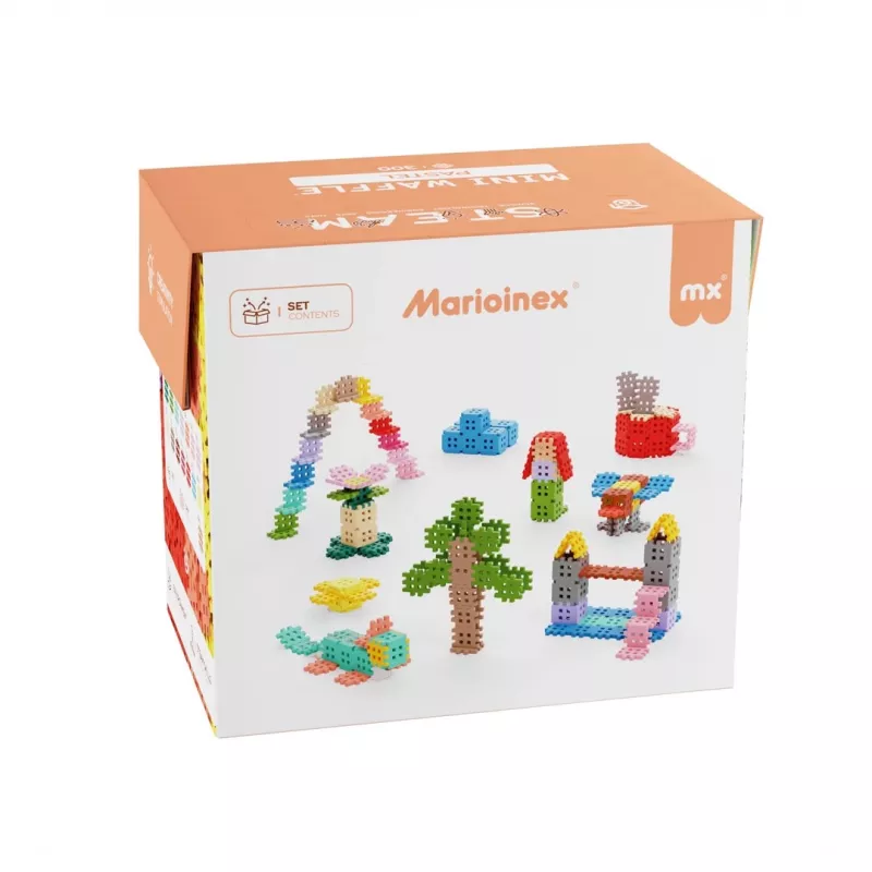 Marioinex Mini Waffle ehitusklotsid, pastelsed, 300 osa
