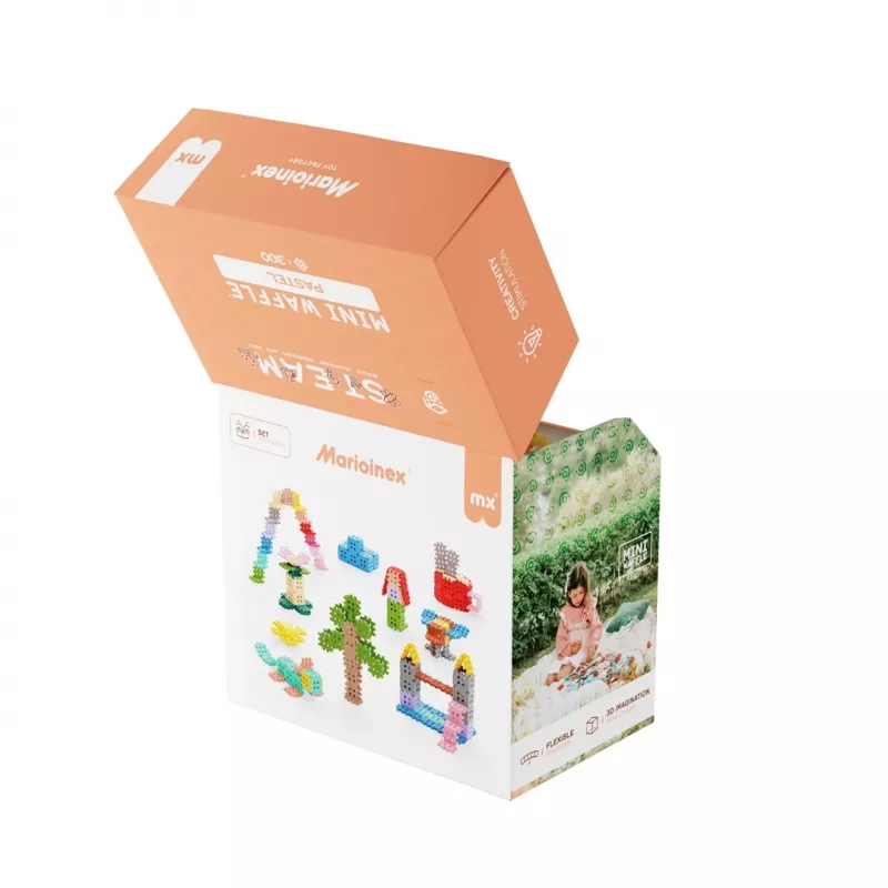 Marioinex Mini Waffle ehitusklotsid, pastelsed, 300 osa