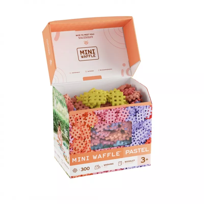 Marioinex Mini Waffle ehitusklotsid, pastelsed, 300 osa