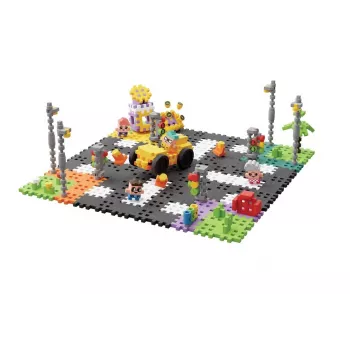 Mänguklotside komplekt Marioinex Waffle mini Blocks - Tänav, 280 osa