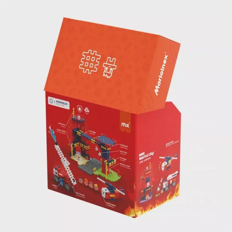 Mängukonstruktor Marioinex Waffle Blocks Tuletõrjedepoo 280 tk, mudel 906279