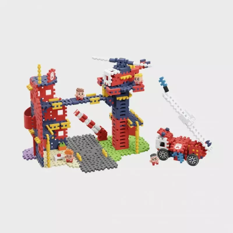Mängukonstruktor Marioinex Waffle Blocks Tuletõrjedepoo 280 tk, mudel 906279