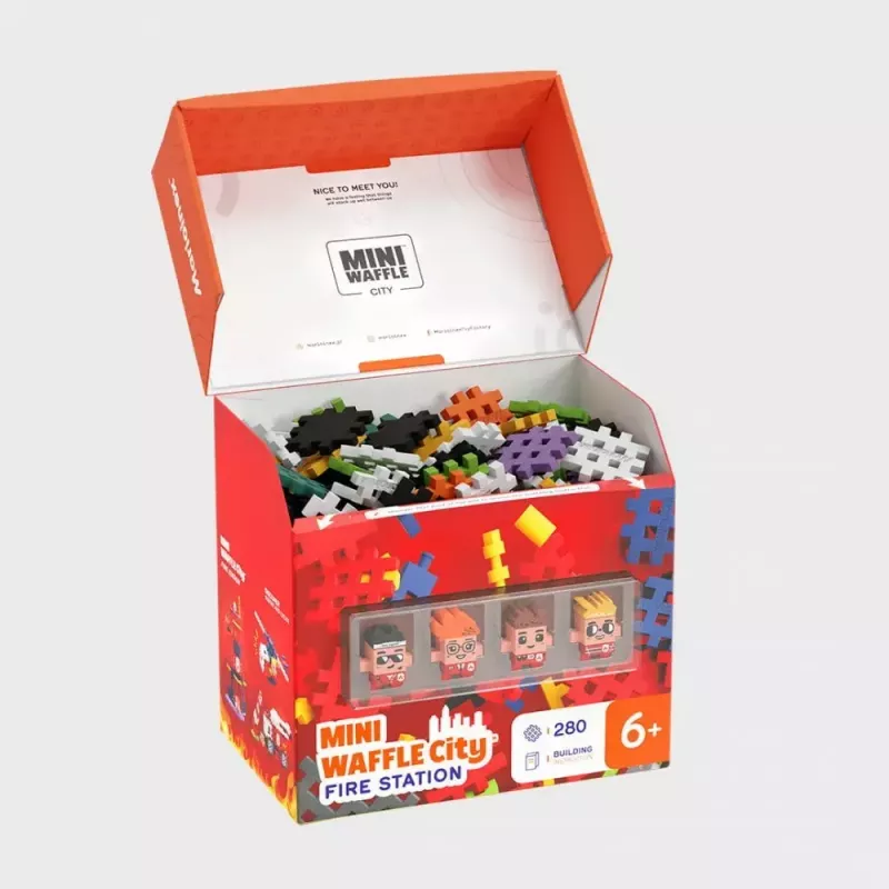 Mängukonstruktor Marioinex Waffle Blocks Tuletõrjedepoo 280 tk, mudel 906279