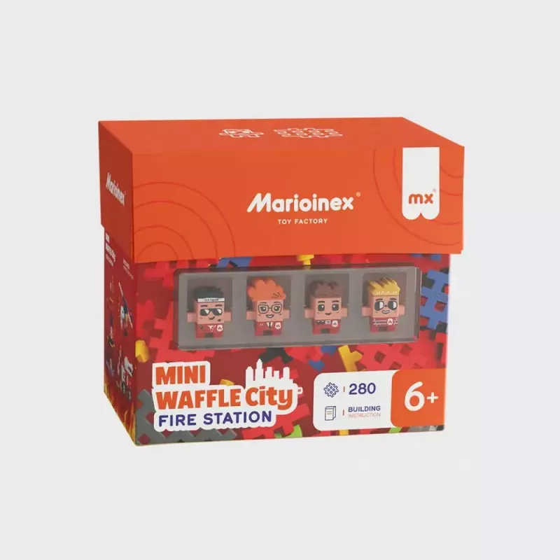Mängukonstruktor Marioinex Waffle Blocks Tuletõrjedepoo 280 tk, mudel 906279