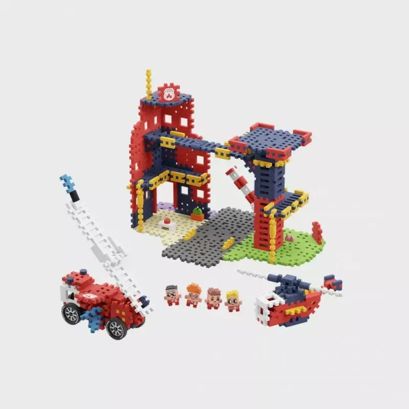 Mängukonstruktor Marioinex Waffle Blocks Tuletõrjedepoo 280 tk, mudel 906279