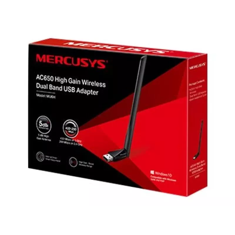 Mercusys AC650 kõrge võimendusega kaheribaline USB-adapter