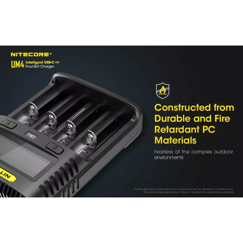 Nitecore UM4 akulaadija majapidamisaku alalisvool liitiumraudfosfaat liitiumioon nikkelkaadmium