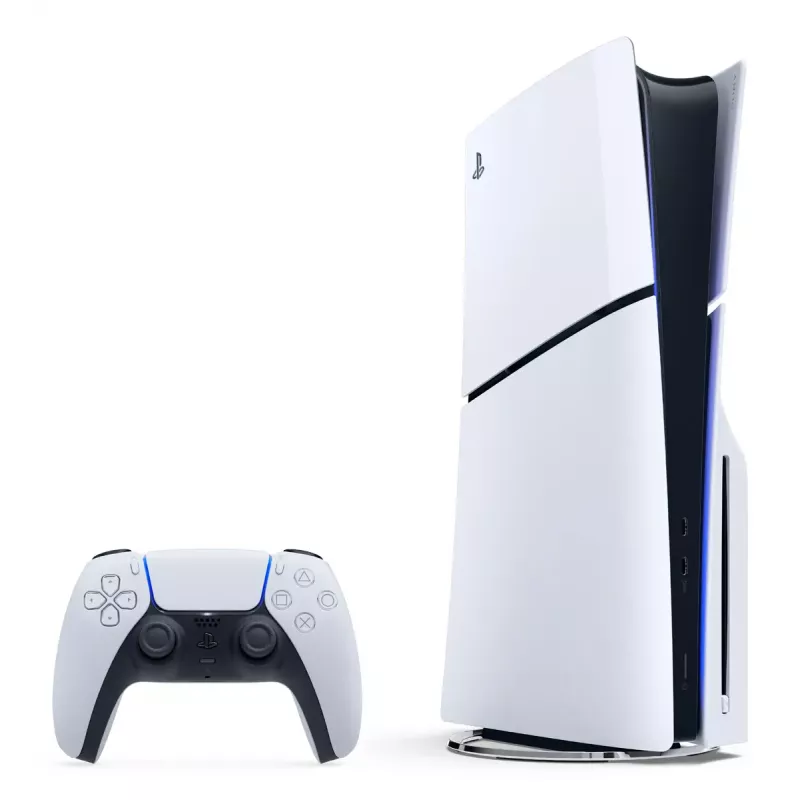 Mängukonsool Sony PlayStation 5 õhuke — 1 TB SSD, AMD Ryzen Zen 2 8-tuumaline 3,5 GHz, AMD RDNA 2 10,3 TFLOPS, 8K HDR, VR-valmis, Bluetooth 5.1, Wi‑Fi, Gigabit Ethernet