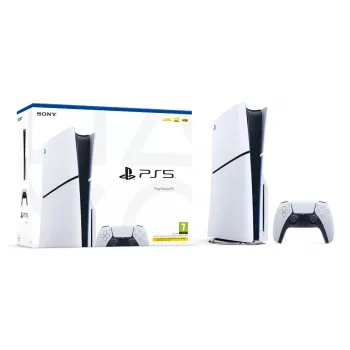 Mängukonsool Sony PlayStation 5 õhuke — 1 TB SSD, AMD Ryzen Zen 2 8-tuumaline 3,5 GHz, AMD RDNA 2 10,3 TFLOPS, 8K HDR, VR-valmis, Bluetooth 5.1, Wi‑Fi, Gigabit Ethernet