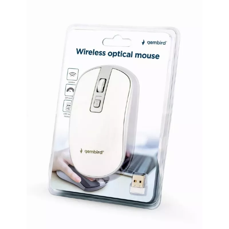 hiir USB Optical Wrl Valge/SILVER MUSW-4B-06-WS Gembird