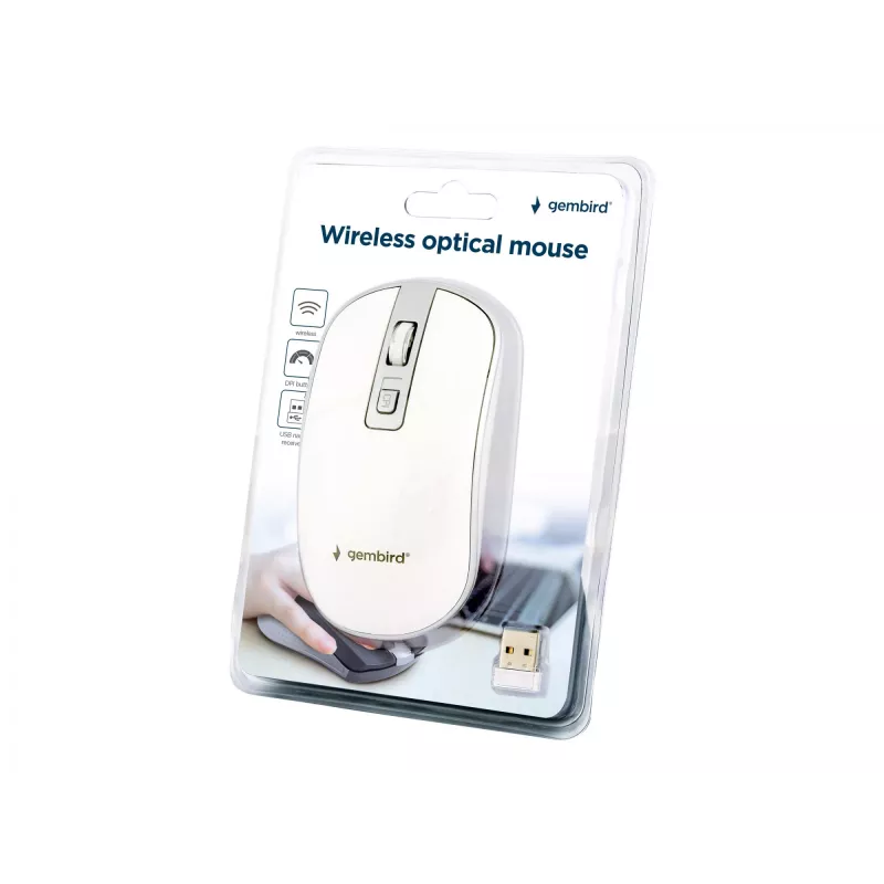 hiir USB Optical Wrl Valge/SILVER MUSW-4B-06-WS Gembird
