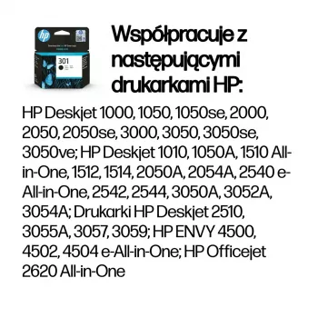 HP 301 must originaal tindikassett