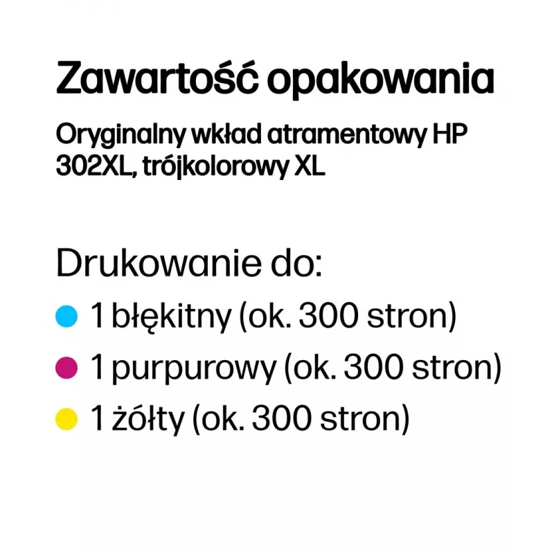 HP 302XL kõrge tootlikkusega kolmevärviline originaal tindikassett