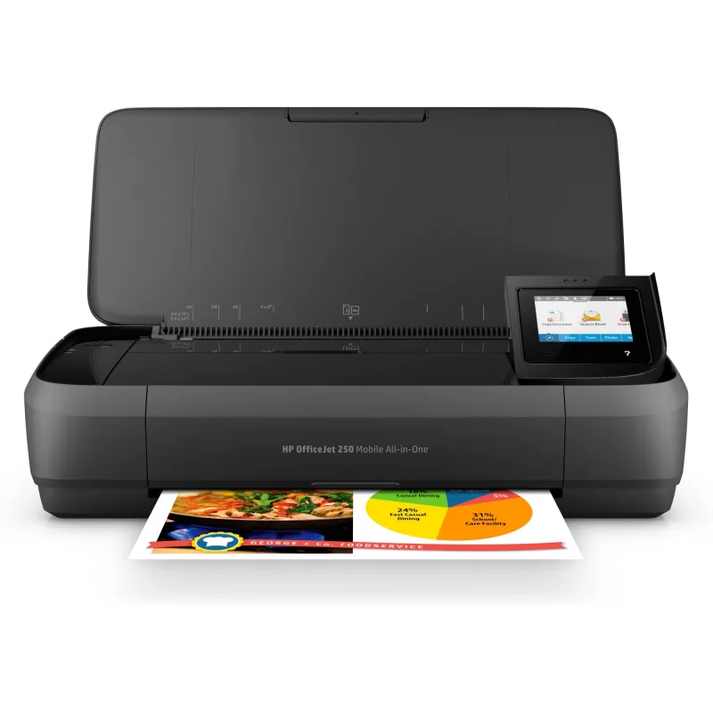 HP Officejet 250 mobiilne mitmefunktsiooniline MFP värviline tindiprinter A4 8ppm kopeerimine 10ppm printimine 50 lehte USB Wi-Fi